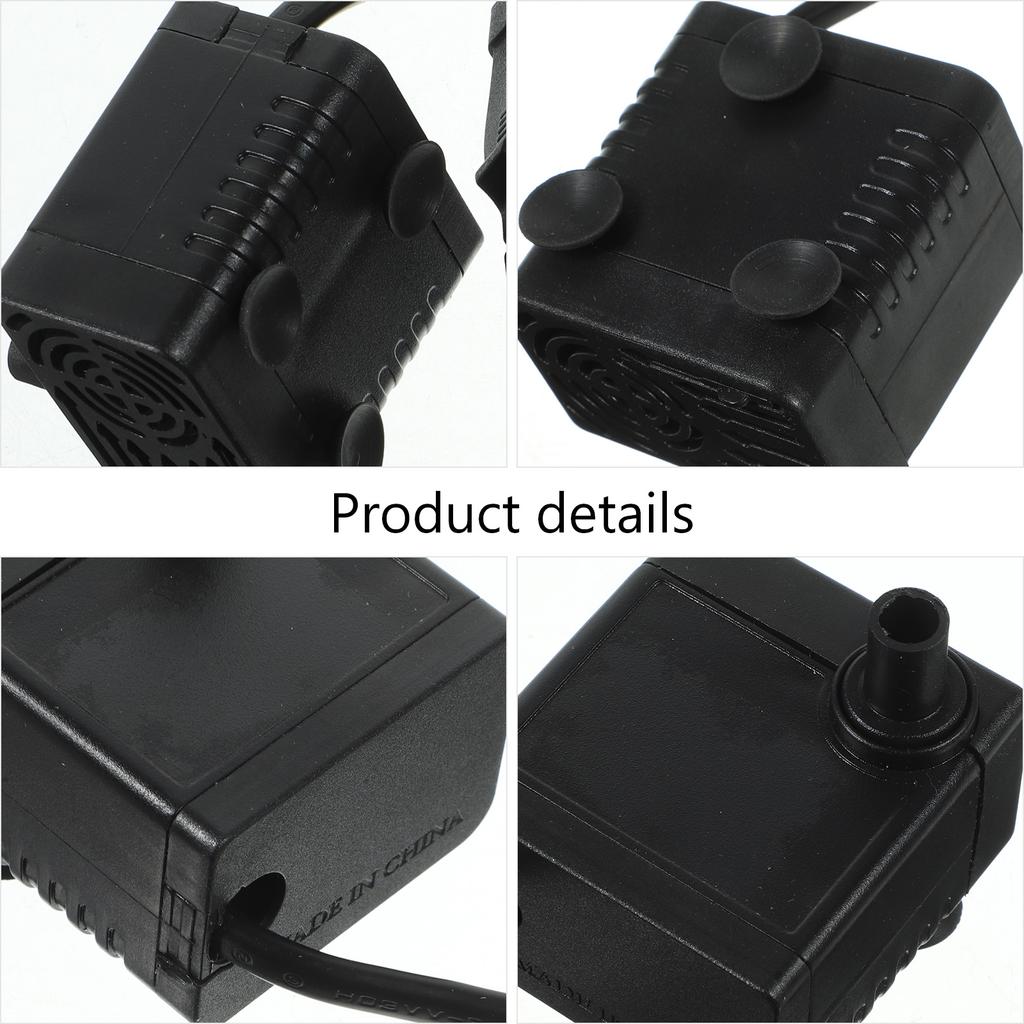 Micro Water Pump Black 2.2x1.6x2in Submersible Aquarium EU Plug 5W 320LH Adjustable Fish Tank Pond Pet Supplies Mini Pump