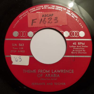 7inch Record FERRANTE & TEICHER - Theme From Lawrence Of Arabia UA563 United Artists  1963 Canada Jazz Used