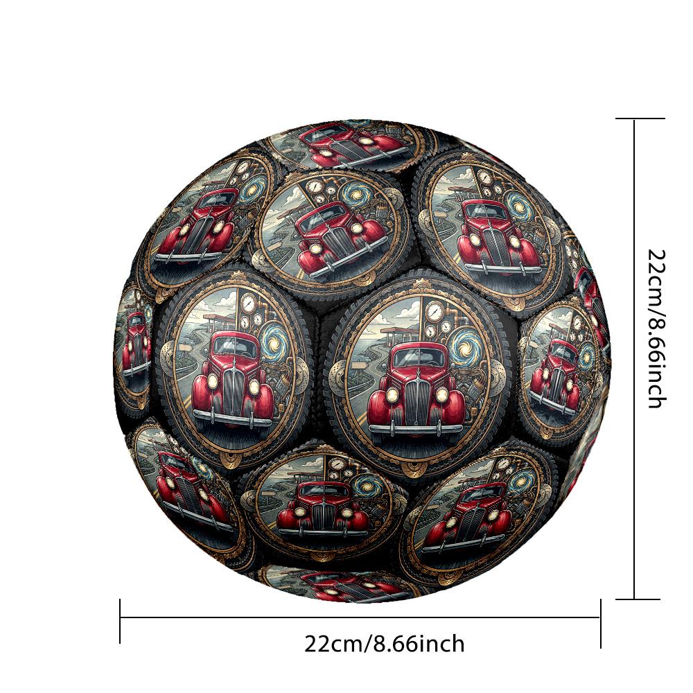 Steampunk Road Trip Round Football Size 5 Adult Ball Suitable for Training Matches and Outdoor Team.