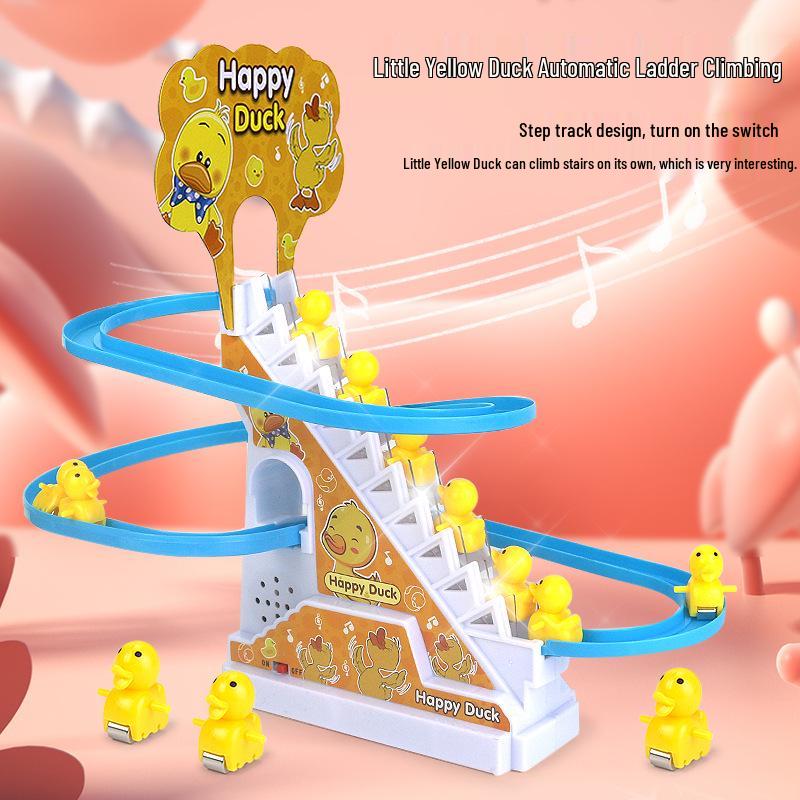 Little Duck Climbing Stairs Electric Track Educational Toy