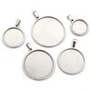 5pcs Never Fade Stainless Steel 10-40mm Inner Size Pendant Cabochon Base Cameo Blank Setting Charm Tray for DIY Jewelry