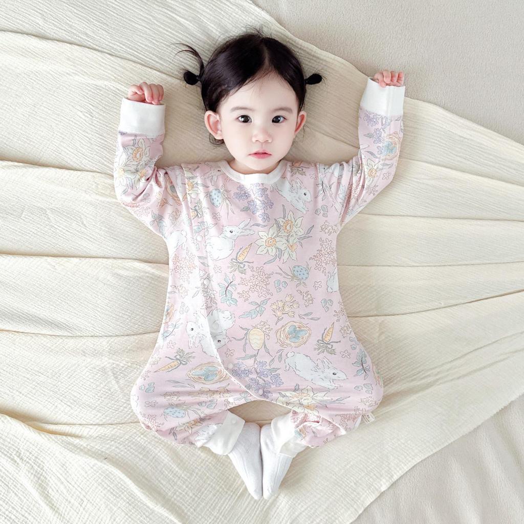 Double-Layer Pure Cotton Baby Romper: Breathable, Boneless, Close-Fitting, Warm Newborn Crawling Clothes.