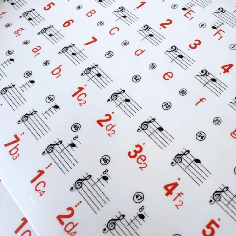 Piano Keyboard Sticker 88/61/54/49/37 Piano Sticker Clear Removable Piano Keyboard Music Labels for Children