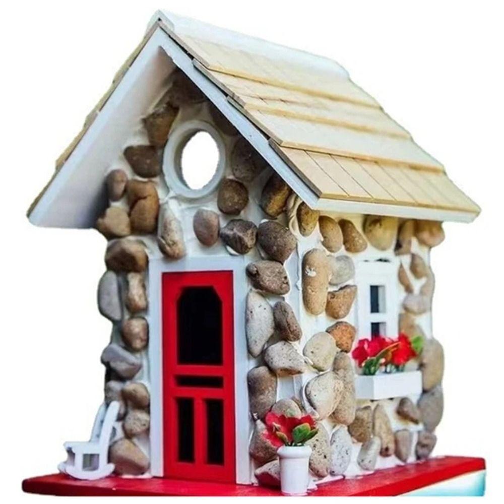 Resin Bird House Durable Bird Feeder Garden Decoration Garden Bird Villas Tree
