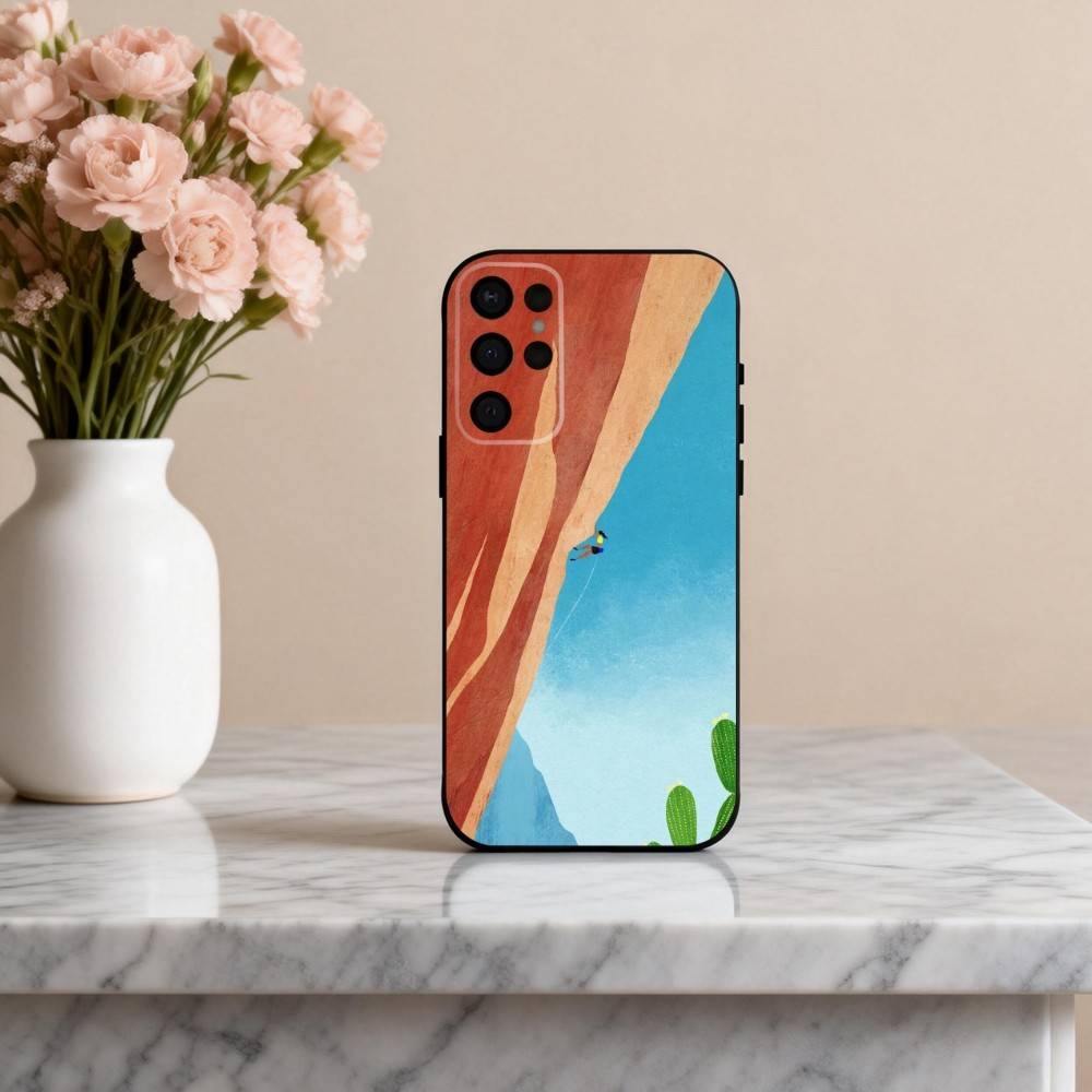 

R-Rock C-Climbing Wall Art Phone Case For Samsung S25,S24,S21,S22,S23,S30,Ultra,S20,Plus,Others Soft Black Case Samsung S22plus5G