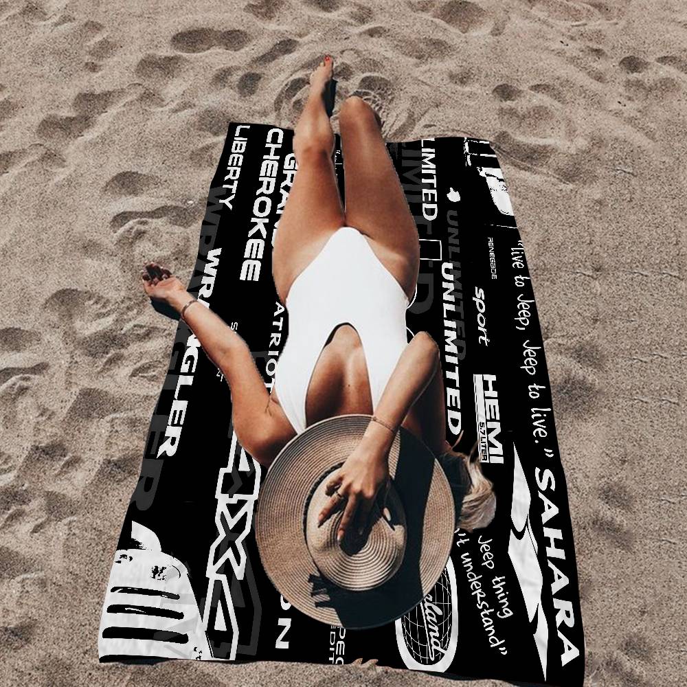 J-JEEP Microfiber Blanket Quick Drying Beach Towels Oversized Printing Super Absorbent Pool Towel Blanket