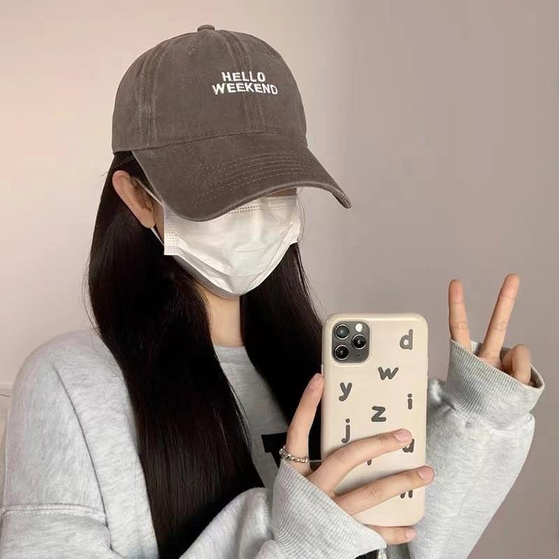Letter Hello Embroidered Weekend Baseball Cap Peaked Caps Breathable Hat Gifts