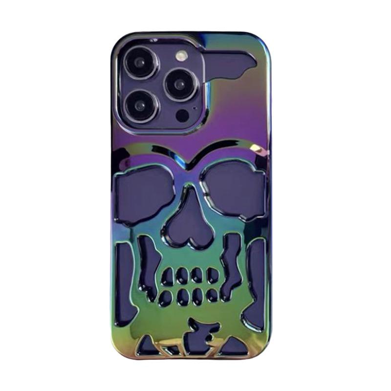 Cool Hollow Heat Dissipation Cool Skull Ghostfa Plating Phone Case For iPhone 17 16 Pro Max 15 14 Plus Air Fashion Slim Cover
