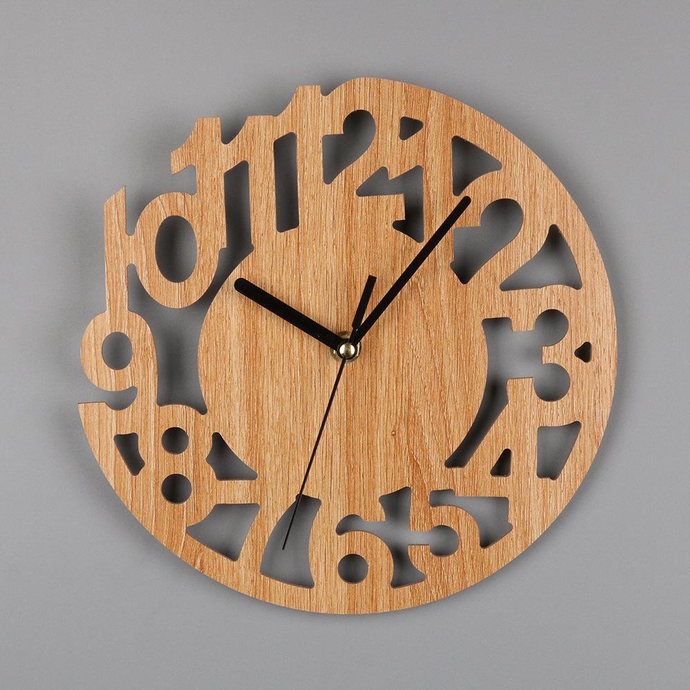 Creative Wooden Bird Wall Clock - Silent Living Room Decoration