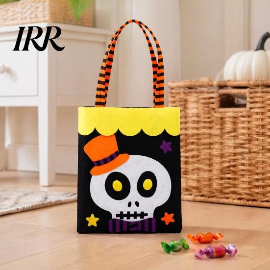 Ghost Pattern Gift Bags Halloween Candy Bag, Cute Pumpkin Tote for Kids, Spooky Kids Goody Cartoon Treat Bag Party, Trick or Favor Non-woven