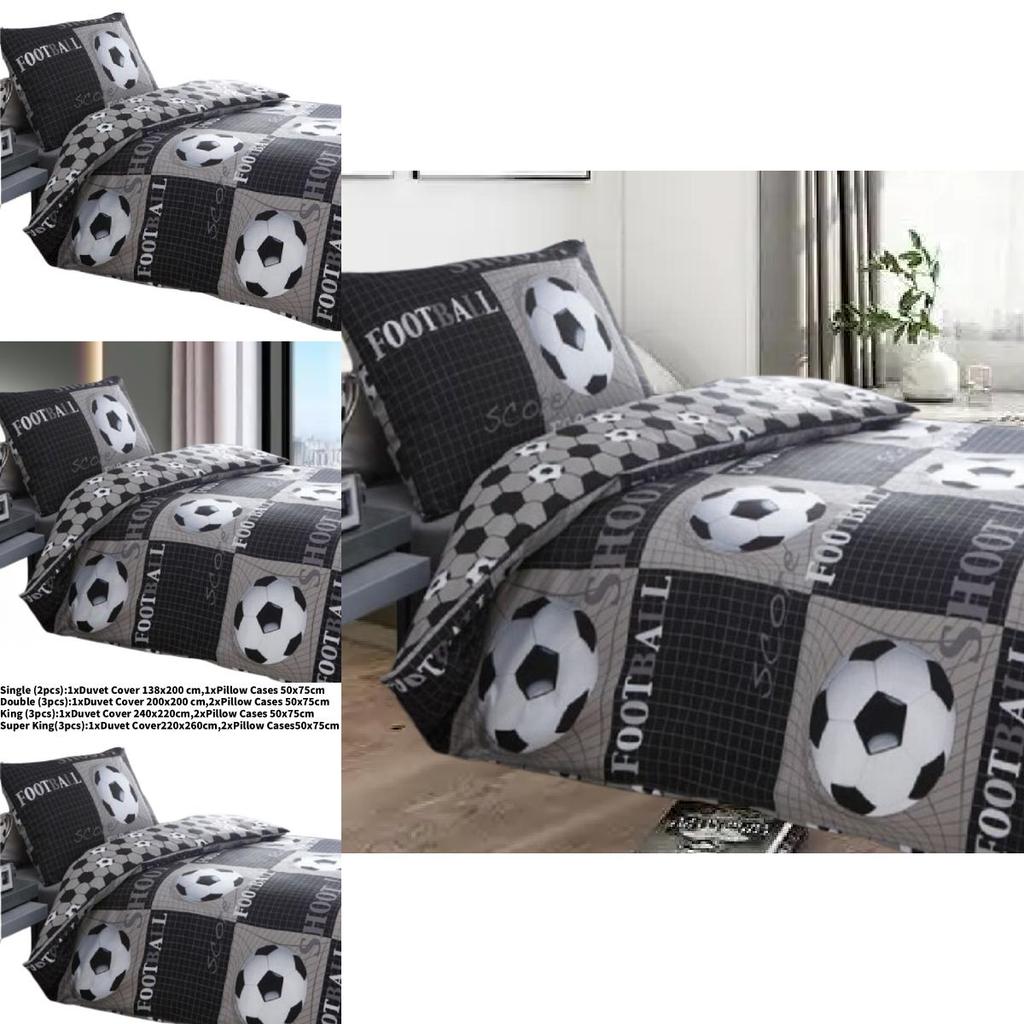 Football Printed Bedding Set With Polyester Cotton Material For Teen Sleepers