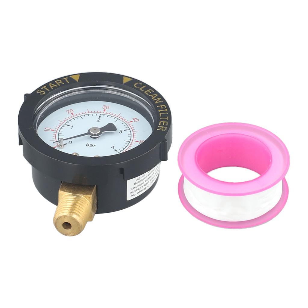 0-60 Psi Pool Filter Pressure Gauge Waterproof Stable Performance 1 4 NPT Brass Connector Clean Filter Indicator