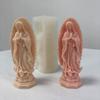 Prayer Madonna Portrait Silicone Candle Molds 3D Virgin Mary Statue Resin Plaster Cement Casting DIY Handmade Soap Crafts Mold