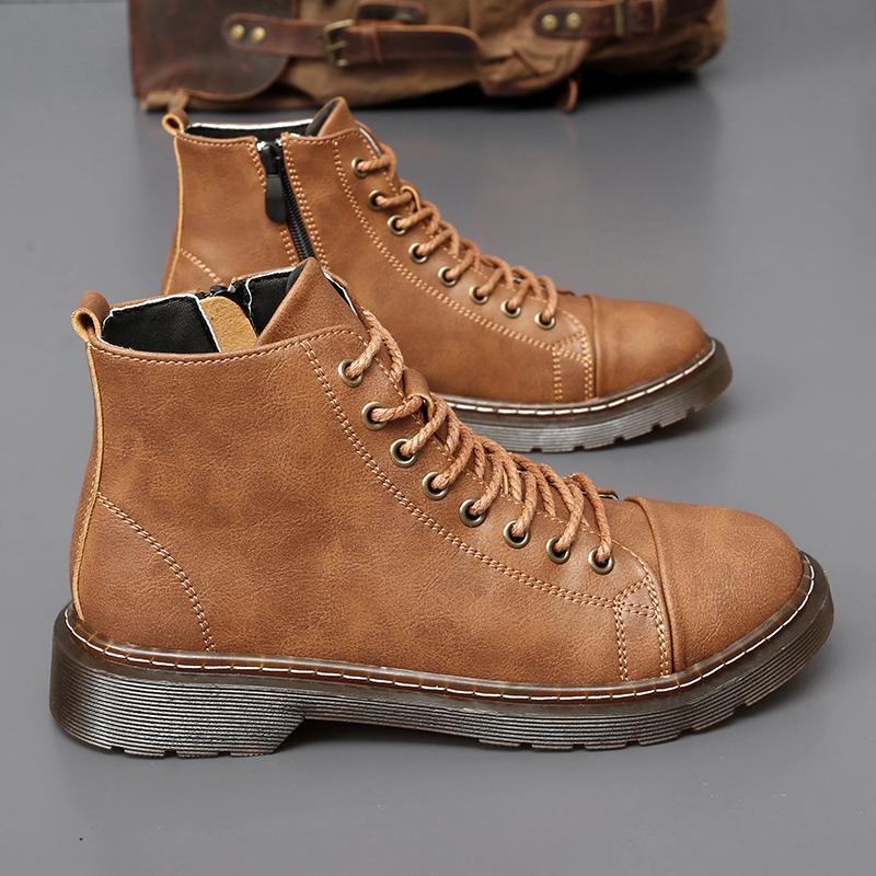 Lässige Herrenstiefel 2024 Trend Handgefertigt Jugend Schnürstiefel Arbeitsstiefel Outdoor Wandern Winter Paarstiefel 35-48 Große Größen