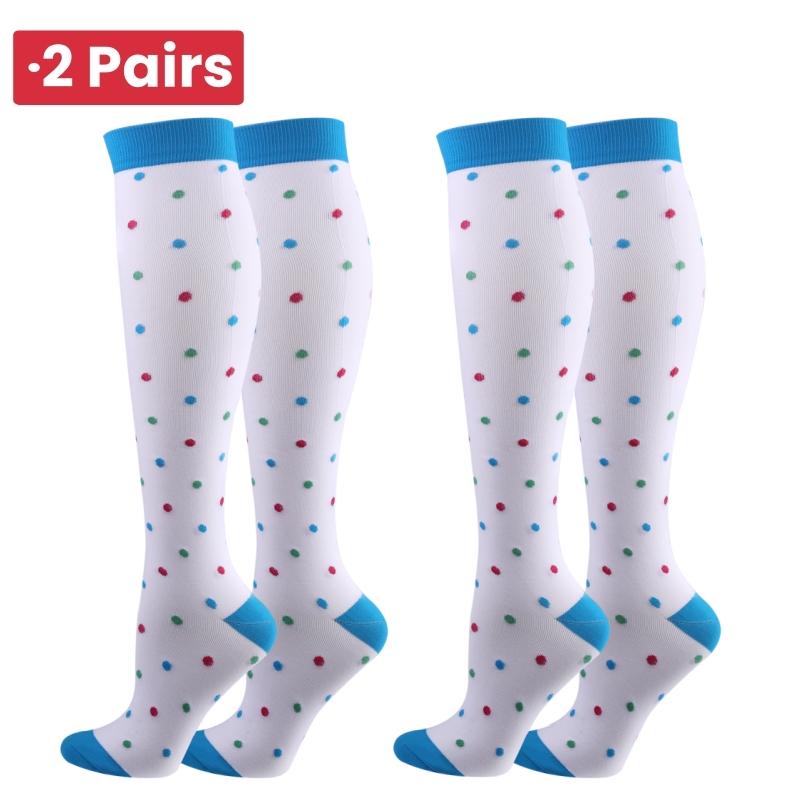 

2 Pairs/Lot Pack Women Men Compression Socks Stockings Elastic Sports Beautiful Leg Running Nurse Climbing Cycling Socks Gym S