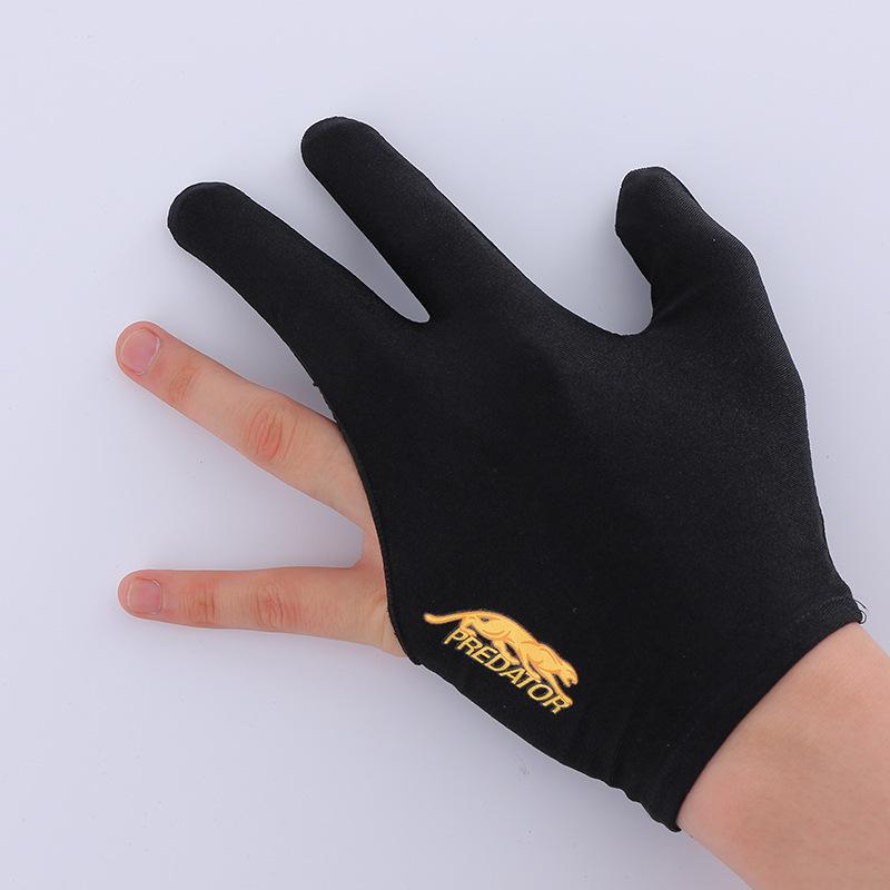 Black Eight Pure Cotton Snooker Gloves Three Finger Non-Slip Adhesive Left Hand Single Piece For Billiards