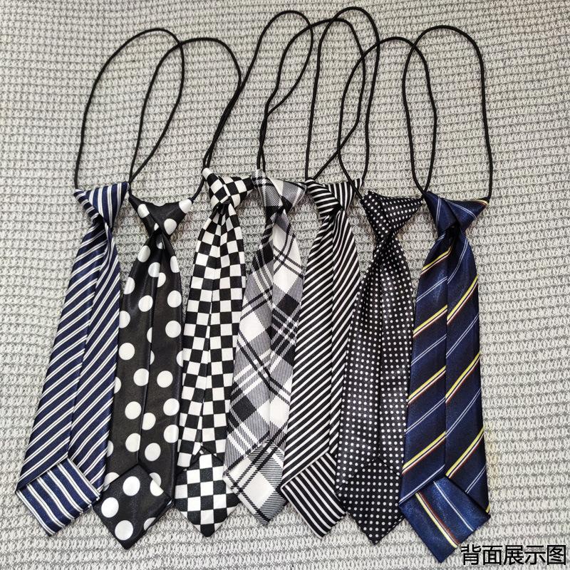 Kinder Erwachsene Glänzender Satin Bedruckt Gestreift Gepunktet Krawatte ohne Knoten zum Überziehen Festival Foto-Requisiten Tide