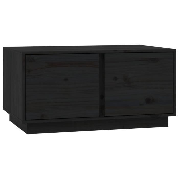 814423 vidaXL Table basse Noir 80x50x40 cm Bois massif de pin