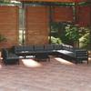 Day and Night - Day and Night Garden Furniture 12 Pieces with Black Cushions Solid Pine Wood