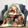 1pc Christmas Santa Claus Blanket Lightweight Flannel Throw for Sofa Bed Travel Camping Livingroom Office Couch Chair