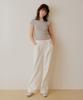 ADAUL Back Label Natural Banding Wide Pants - White