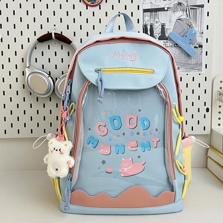 Young Girl Cute Transparent Schoolbag for Men and Women with High Value  Large Capacity  Light Weight and Multi Functional Shoulder Bag.
