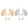 Women Dangle Textured Earrings Ginkgo Leaf Chunky Dangle Earrings Jewelry Gifts