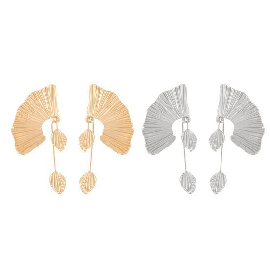 Women Dangle Textured Earrings Ginkgo Leaf Chunky Dangle Earrings Jewelry Gifts
