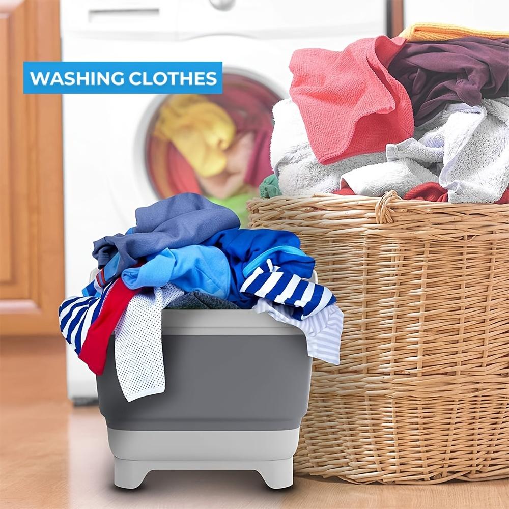 2.4 Gal(9L) Collapsible Dish Basin with Drain Plug,Space Saving Multiuse Foldable Sink Tub,Dishpan,Kitchen Sink for Camping,Vegetable Washing