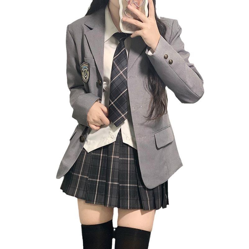 Women's College-Style JK Suit for Autumn/Winter - Student Uniform Jacket for Performance and Class Wear