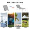 Reclining Sun Lounger Chair Folding Camping Bed with 4-Position Adjustable Backrest, Grey