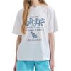 MLB Los Angeles Dodgers Lettering Logo Print Loose Fit Crew Neck Short Sleeve T-Shirt Unisex t-shirts White 3ATSB2243-07WHS