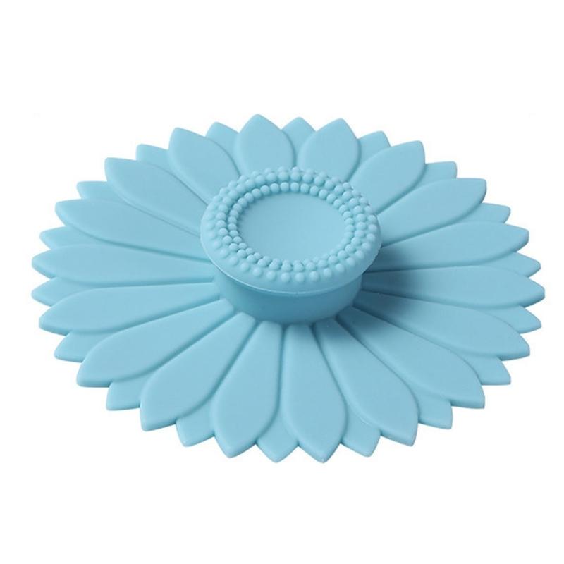 Sunflowers Silicones Cups Lid Dustproof Camping Cups Cover Leakproofs Hot Cups Lid Airtights Seal Lid for Coffees & Tea