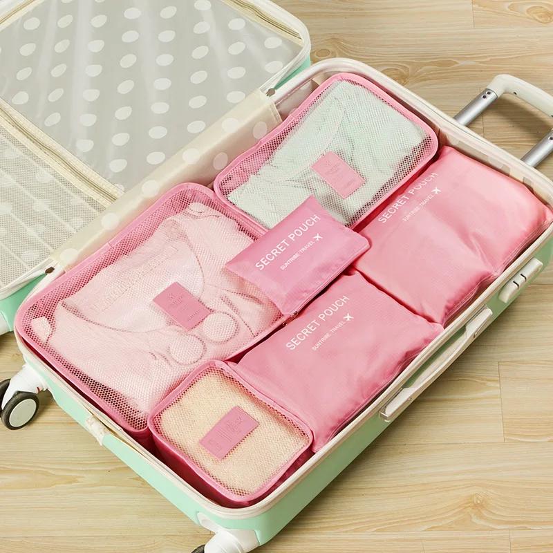 6pcs Travel Organizer Storage Bags Portable Travel Suitcases Organizer Travel Bag for Women Luggage Organizer Clothes Shoes Bag