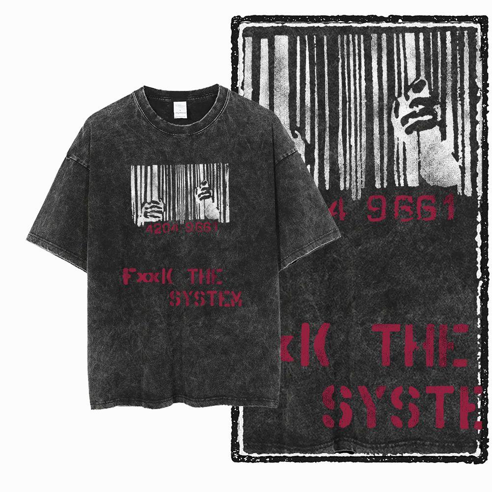 G57 Exclusive 100% Cotton Cool Creative  Graphic Men T-shirt | Acid Washed  Streetwear Big Size Vintage O-neck men's Tee Tshirt