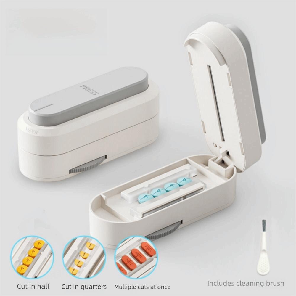 2 In 1 Portable Pill Cutter Dust-Proof Daily Pill Splitter Reusable Pill Storage Box  Home
