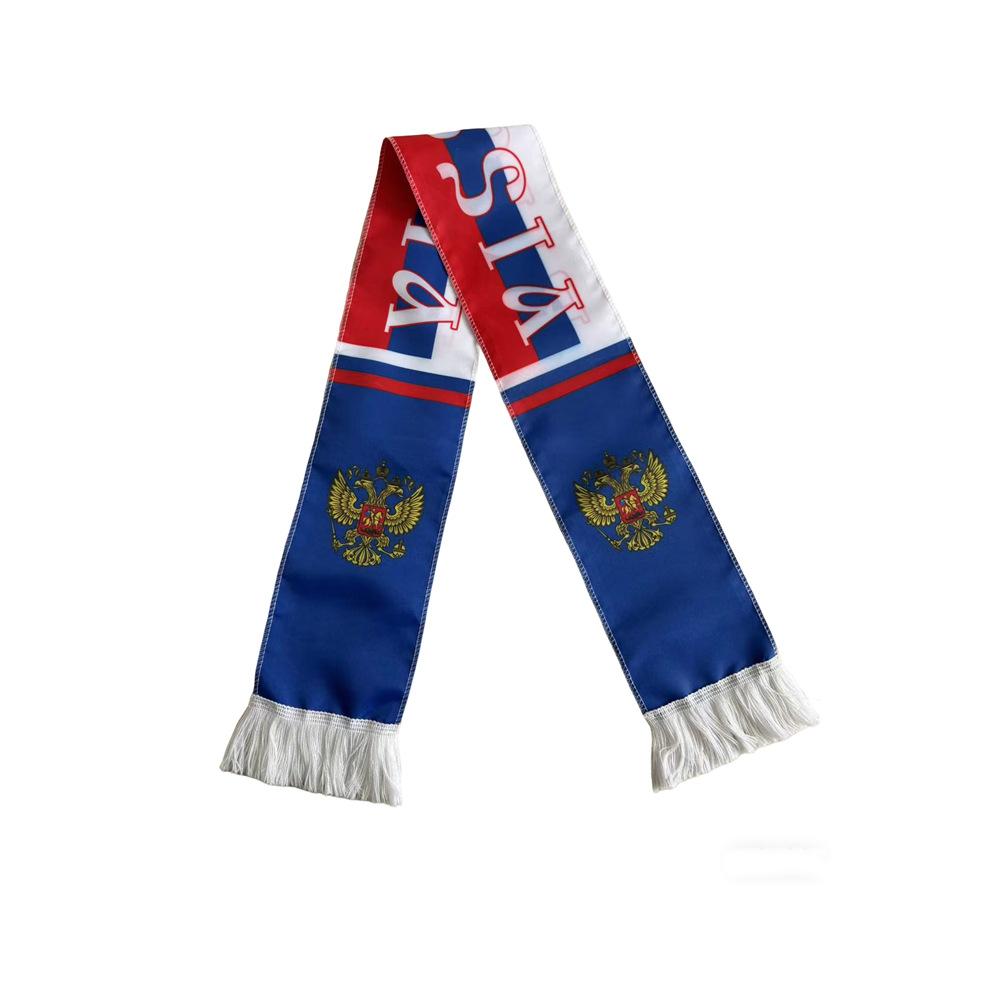 2026 World Cup Scarf Fan Scarf Polyester Neck Warmer Flag Soccer Stadium Team Support Tassel Less
