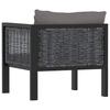 Corner Sofa Unit with Left Armrest Poly Rattan Anthracite