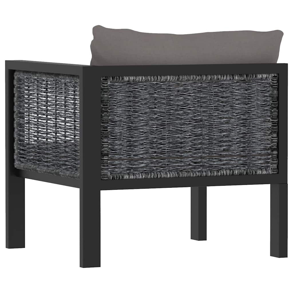 Corner Sofa Unit with Left Armrest Poly Rattan Anthracite