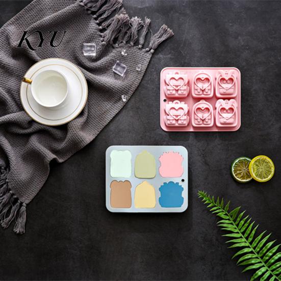 Durable Ice Cube Tray Backpack Silicone Mold, 6 Cavity School Bag Shape Baking Tool, Food Grade Mold Flexible for Chocolate And Fondant Jelly Desserts