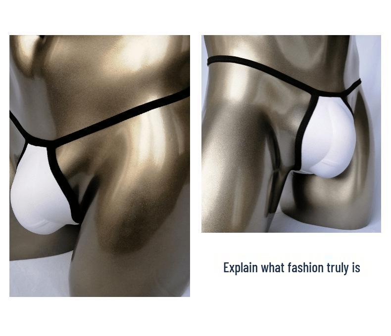 Men's Sporty Tight Thong with Sponge Crotch Protector and T-back Design
