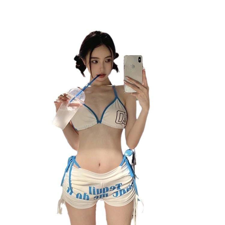 Influencer Style Three-Piece Bikini Set: Sporty, Sweet & Sexy Tie-Up Swimsuit