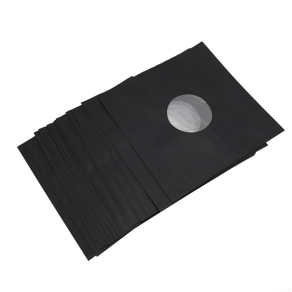 20pcs Record Kraft Paper Jackets 12inches Storage Protective 33 Rpm Record Jackets Matte Black
