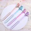 5Pcs/Lot Cute Leaky Toothed Dinosaur Diamond Ballpoint Pen Cartoon Twist Ball Point Pens Blue Ink Signature Writing Stationery