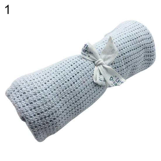 Baby Newborn Soft Warm Cotton Solid Color Knitted Crochet Rectangle Blankets