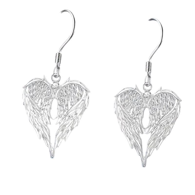 European American Angel Heart Wing Earrings
