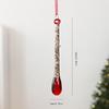 Burgundy Clear Acrylic Christmas Tree Ornament Wine Red & Gold Glitter Hanging Pendant