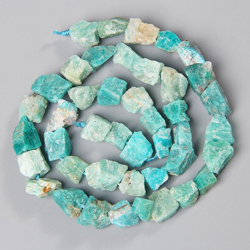 Freeform 7-11MM Real Blue Amazonite Stone Beads Irregular Semi-precious Minerals Stones Bead Nugget For Jewelry Making Handmade 20pcs