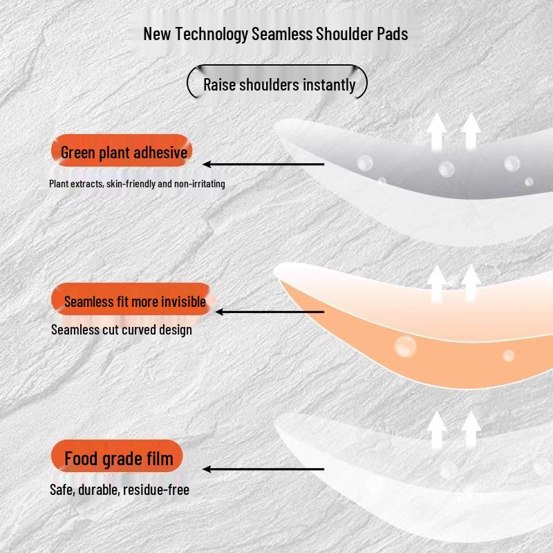 Self-Adhesive Silicone Shoulder Pads - Anti-Slip & Invisible for Narrow Shoulders
