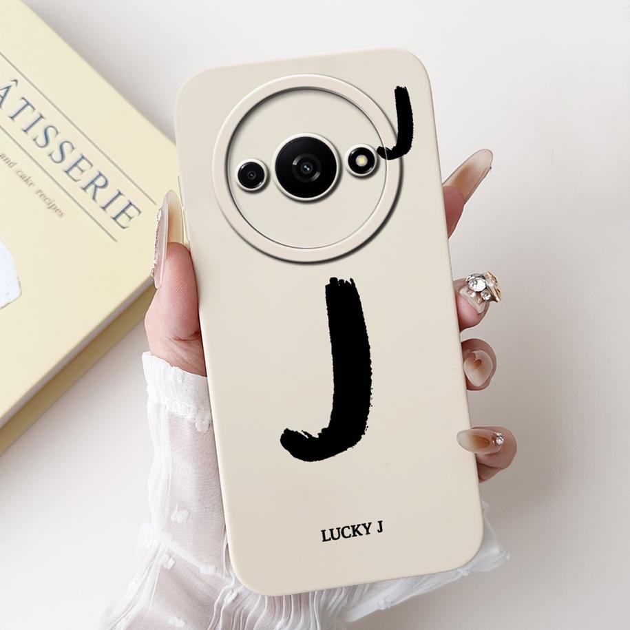 For Xiaomi Poco C61 Case PocoC61 C 61 Cover Luxury Letters Soft White Black Silicone Matte Fundas For Xiaomi Redmi A3 A3x Bumper